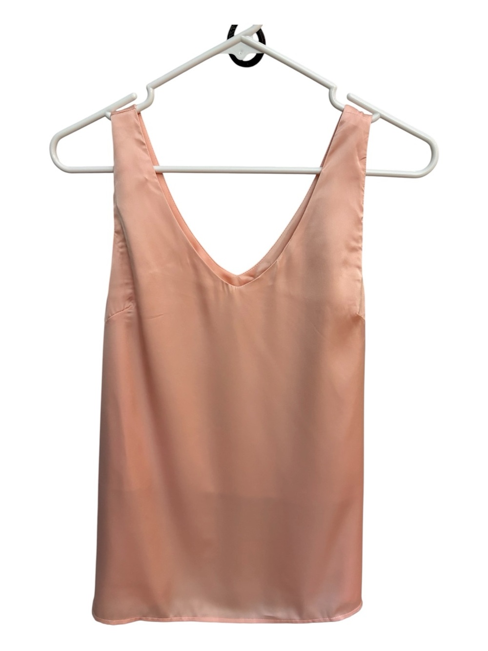 Ekouaer Satin V-Neck Tank Top Sleep Shirt Blush Pink NWT Size M